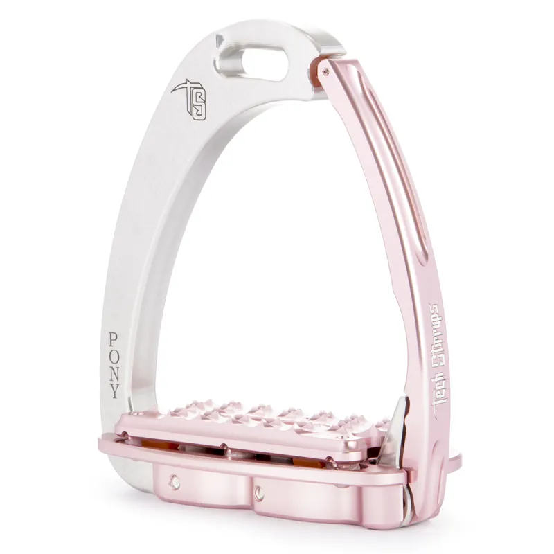 Tech Stirrups Venice Pony Plus - Silver/Pink